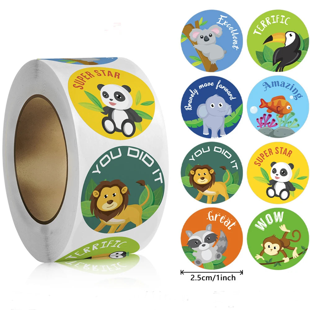 100-500pcs Reward Stickers For Children Kids Animal Panda Stickers Small Packaging Pack Stickers Photocard Decor Lables