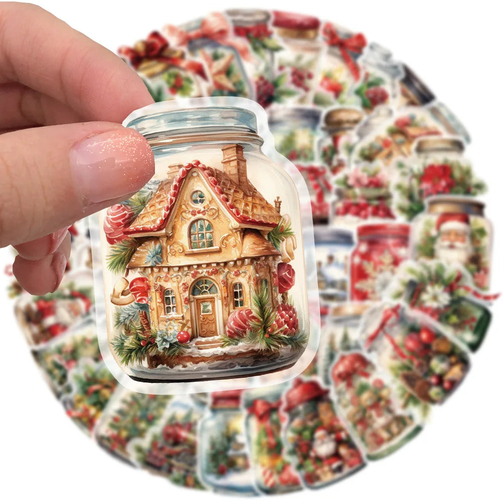 Christmas Bottle Sticker Decals for Phone Laptop Luggage Skateboard