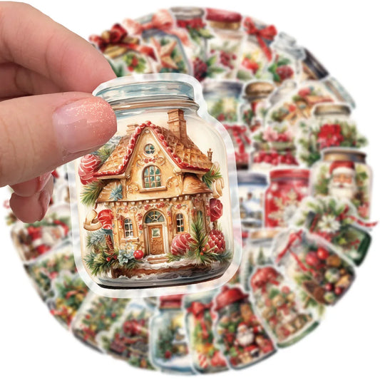 Christmas Bottle Sticker Decals for Phone Laptop Luggage Skateboard
