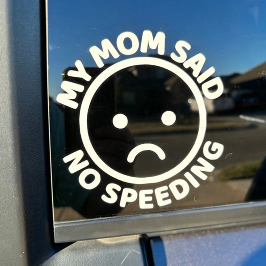 No Speeding Car Sticker - Vinyl Decal for New Drivers