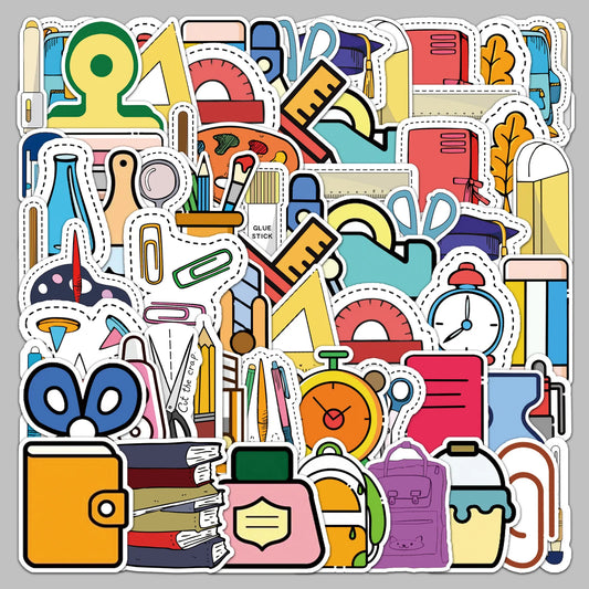 50pcs Cartoon Style Graffiti Stickers for Helmet, Wall, DIY Decoration