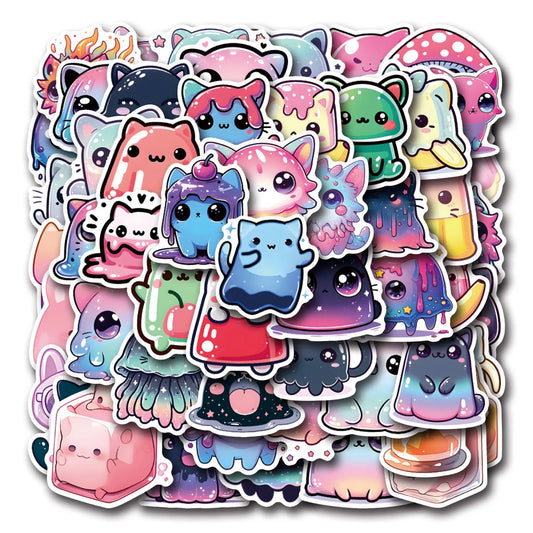 Kawaii Cat Stickers Waterproof Cartoon Animal Decals for Laptop Guitar Bike
