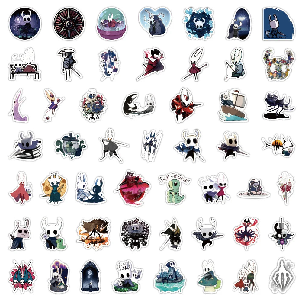 10/30/50PCS Game Hollow Knight Graffiti Stickers Cartoon Decal Kids Toy Laptop Phone Luggage Skateboard Car Waterproof Sticker