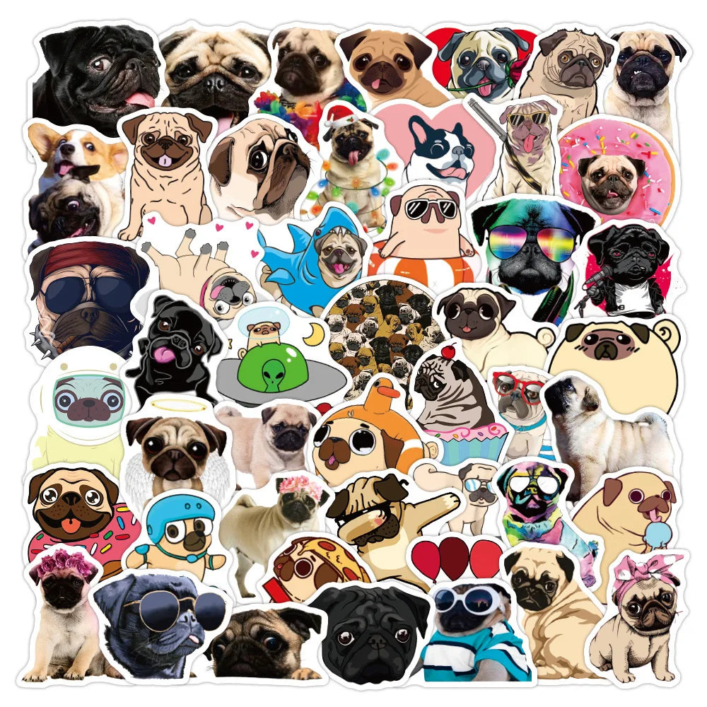 50pcs Cute Dog Stickers: Corgi, German Shepherd, Shar Pei, Dachshund, Husky - Laptop, Phone, Car Decoration