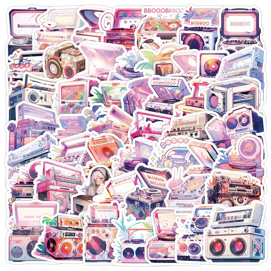 Cute Pink Graffiti Stickers Cartoon Decals for Laptop, Fridge, Notebook, Phone, Diary, Kids Toy