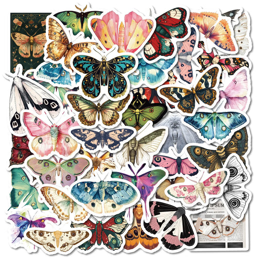 50Pcs Colorful Butterfly Stickers for Helmet, Wall, Desktop Decoration