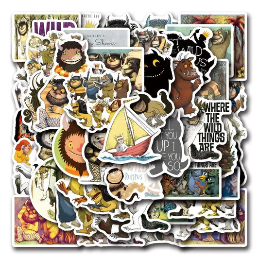 55pcs Where The Wild Things Are Stickers for Suitcase, Water Bottle, Phone, Laptop, Fridge
