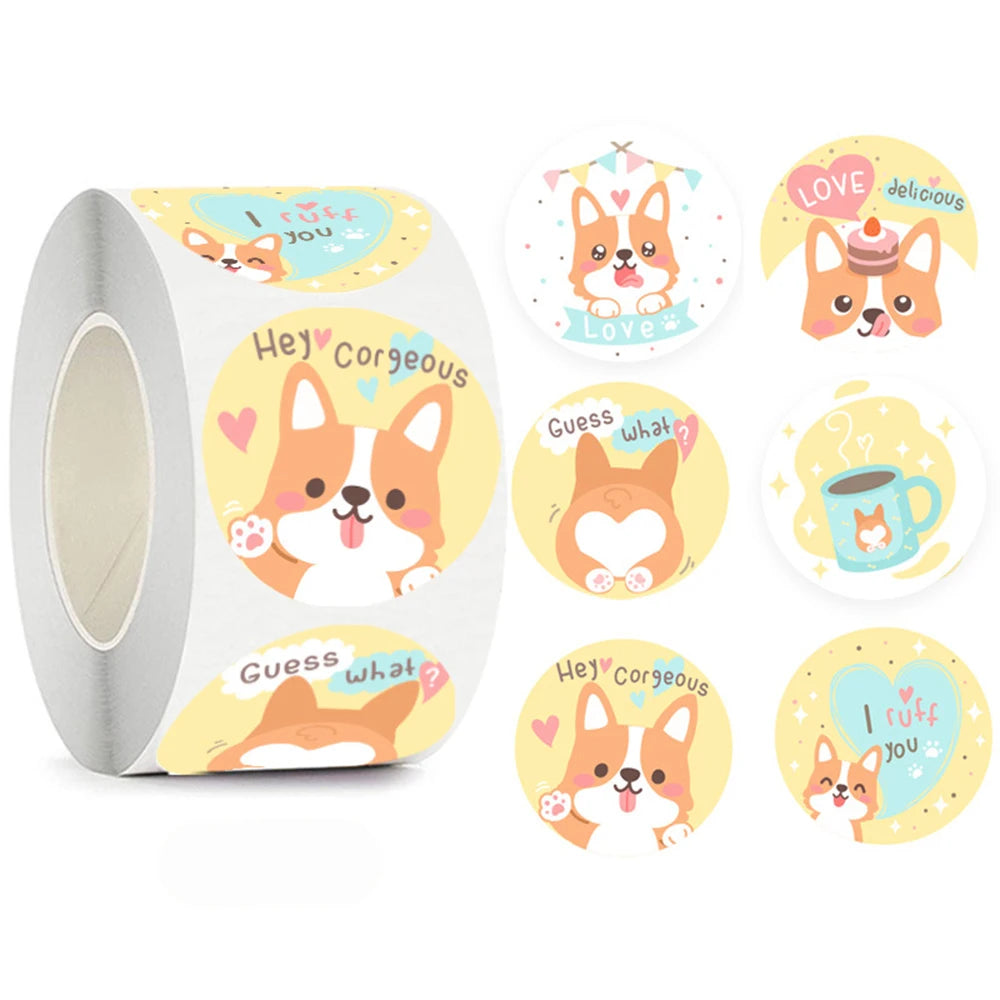 100-500pcs Kids Reward Stickers Puppy Dog Cat Encouragement Labels for Teachers Cute Animals Sticker Stationery Pegatinas