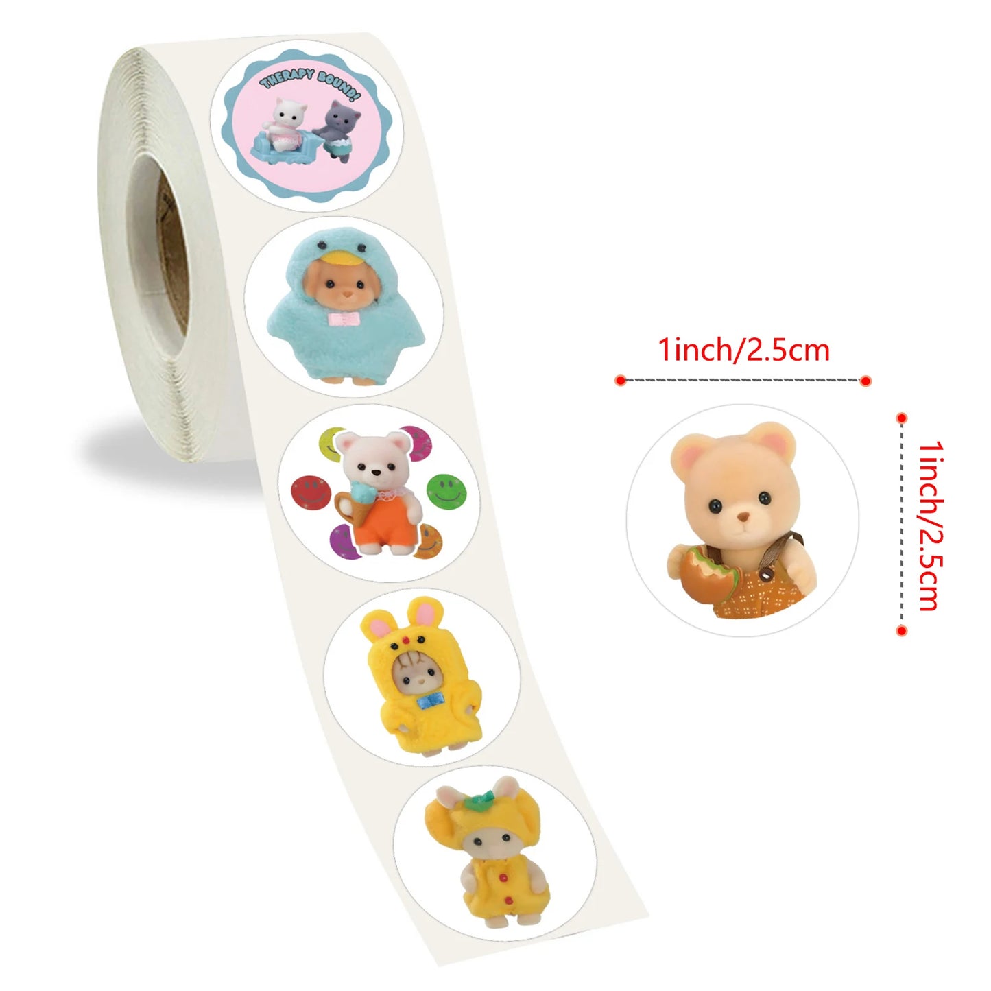 100-500pcs Cute Cartoon Animal Reward Stickers Funny Stationery Decals for Kids Toy DIY Phone Bottle Notebook Sealing Sticker