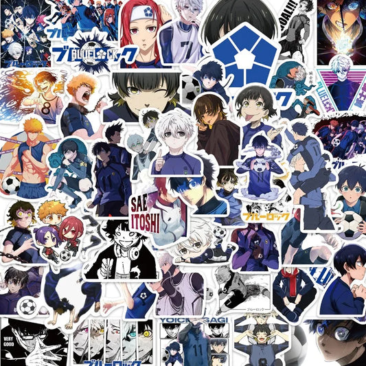50pcs BLUE LOCK Anime Stickers for Laptop, Phone, Car, Scooter, Suitcase, Water Bottle, Refrigerator