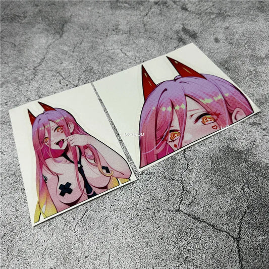 Anime Girl Eyes Decal Sticker for Car & Helmet