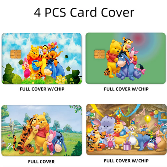 Winnie the Pooh Anime Cartoon Credit Card Stickers Set