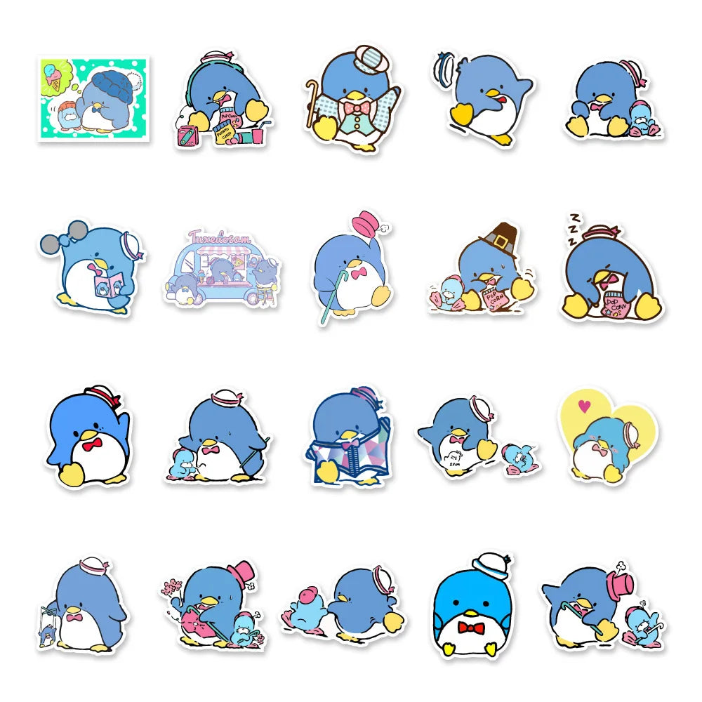 10/30/50PCS Cute Tuxedo Sam Cartoon Stickers for Laptop Phone Case Stationery Waterproof Aesthetic Anime Penguin Kid Sticker Toy