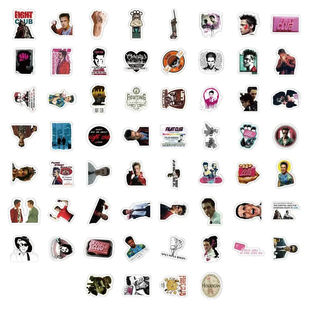 10/60Pcs Boxing Classic Fight Club Movie Posters Stickers Retro Fashion Decals for Laptop Scrapbook Luggage Phone Sticker Toys