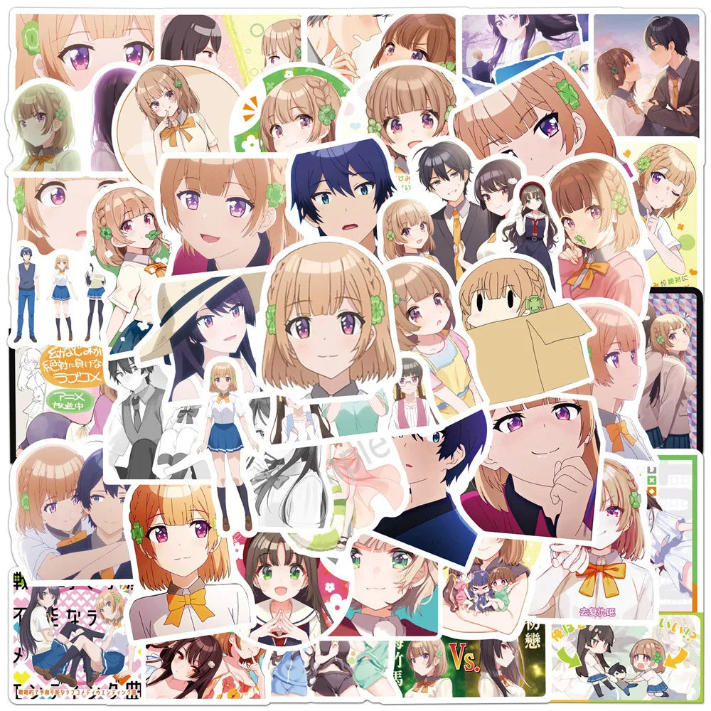 50pcs Osananajimi Ga Zettai Ni Makenai Love Comedy Helmet Wall Stickers
