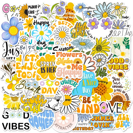 Cute Pink Pastel Motivational Stickers for Laptop, Fridge, Phone - 10/30/50/100pcs