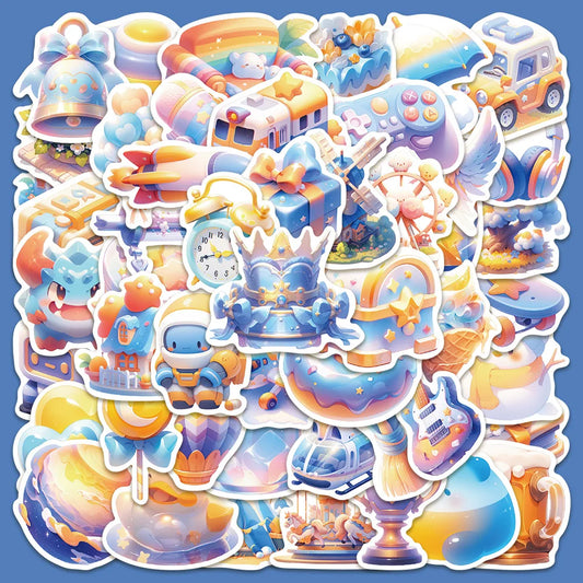 50pcs 3D Cartoon Graffiti Stickers for Helmet, Wall, Desktop Decoration