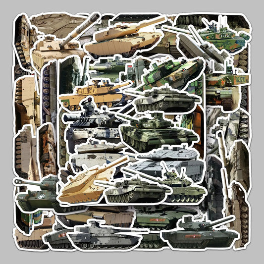 50Pcs Cartoon Tank Military Graffiti Stickers for Helmet Wall DIY Decoration