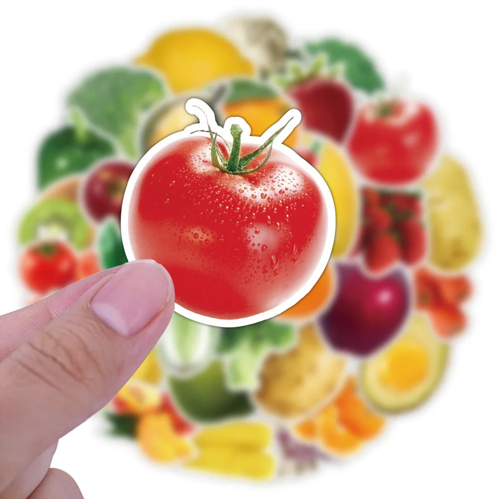 10/30/50PCS Green Food Vegetable and Fruit Sticker Packs