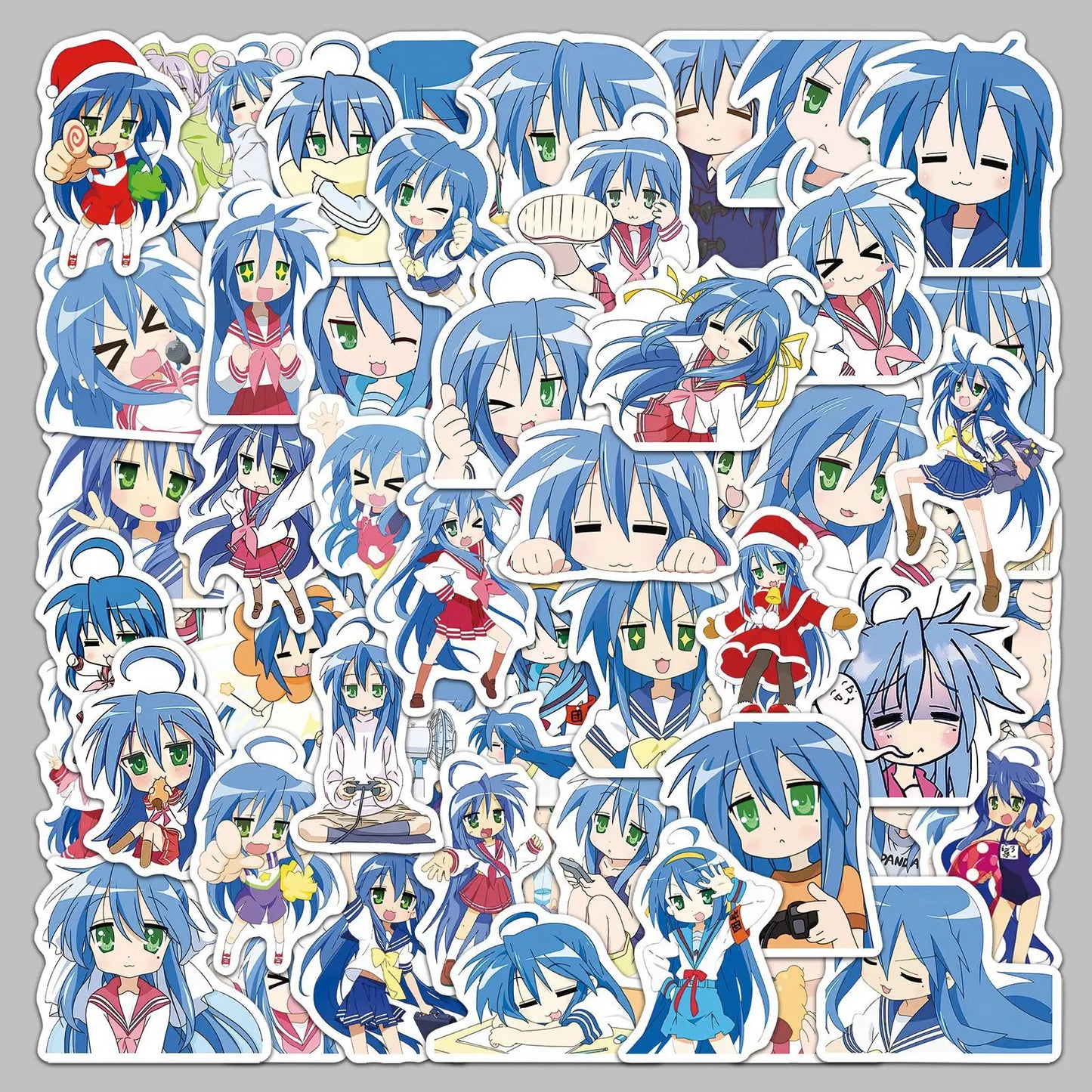 50pcs Anime Izumi Konata Stickers for Helmet, Wall, Desktop Decoration