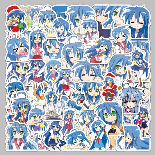 50pcs Anime Izumi Konata Stickers for Helmet, Wall, Desktop Decoration