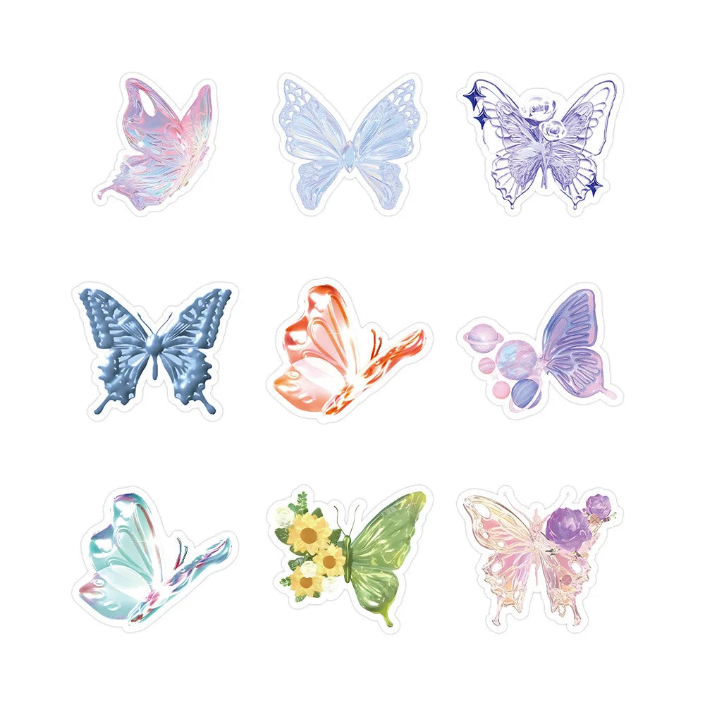 10/30/50PCS Cute Butterfly Stickers Aesthetic Graffiti DIY Waterproof Skateboard Phone Fridge Phone Guitar Bike Graffiti Kid Toy