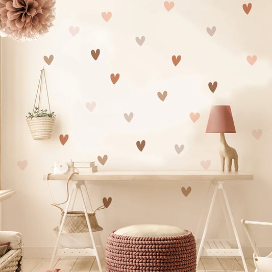 Boho Hearts Wall Stickers for Kids Room Decor