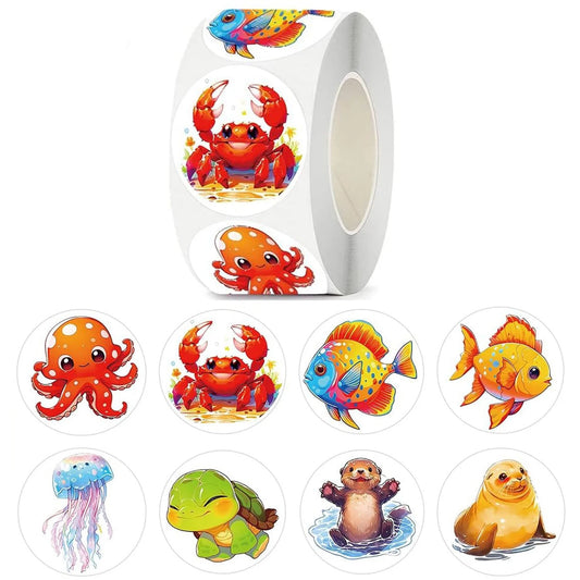 Marine Animal Stickers Pack: Kids Reward & Party Gift