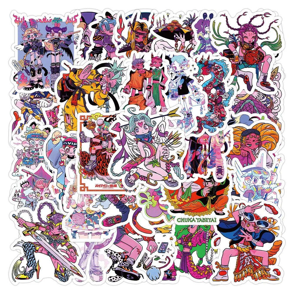 Gothic Colorful Girl Cartoon Graffiti Stickers - 10/30/50pcs for Car, Phone, Laptop, Helmet, DIY Decor