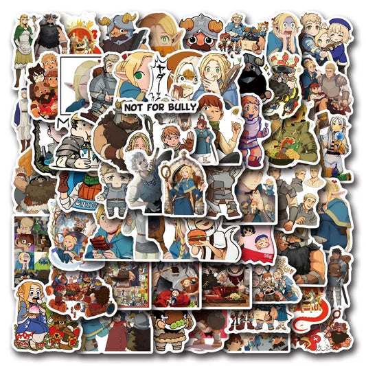 Delicious in Dungeon Anime Stickers for Suitcase, Water Cup, Phone, Laptop, Car, Scooter, Refrigerator Decoration