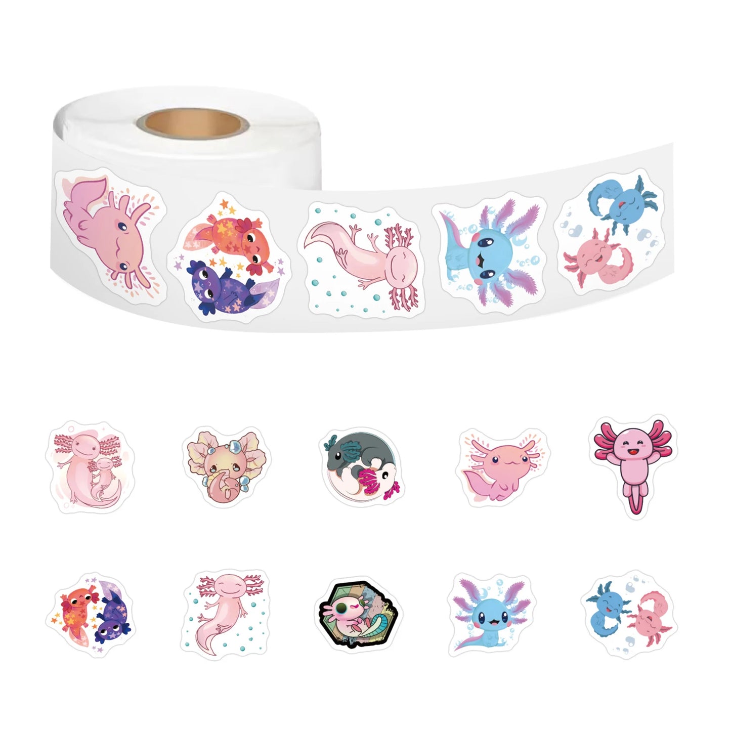 100-500pcs Cute Cartoon Animal Stickers Party Gift Decoration Label DIY Scrapbook Teacher Reward Circular Stationery Sticker