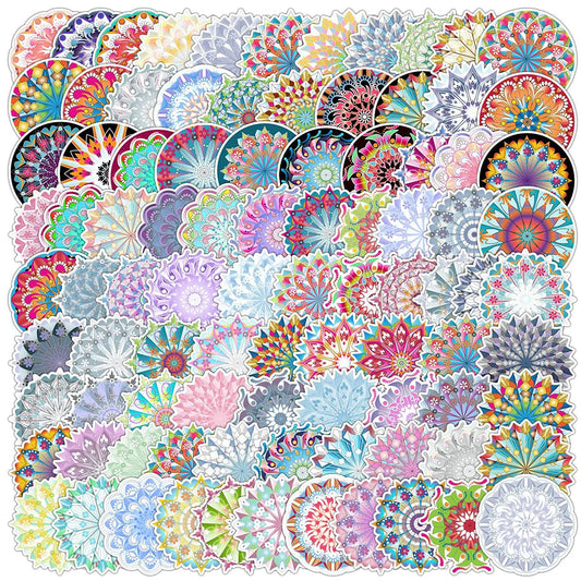 Cartoon Mandala Aesthetic Waterproof Stickers for Laptop, Motorcycle, Phone, Car - 10/30/50/100pcs