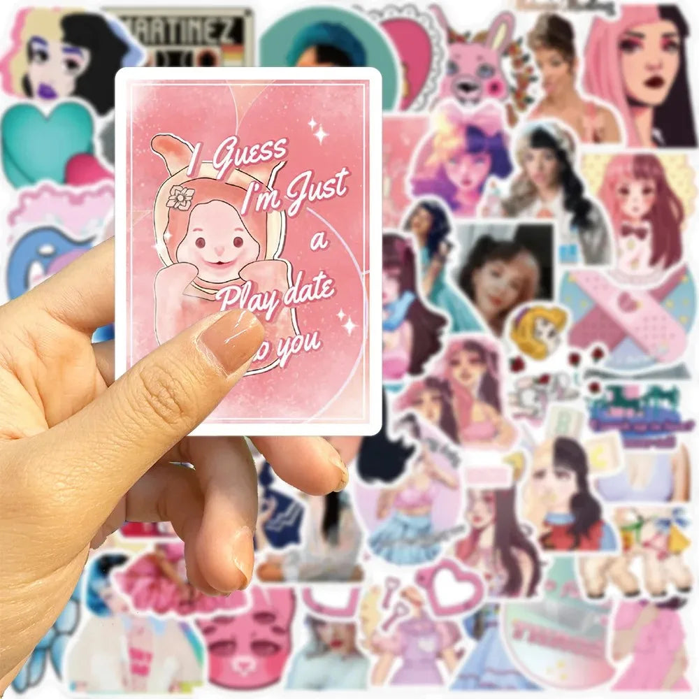 10/50PCS Singer Melanie Martinez Stickers Cartoon Decals DIY Scrapbook Album Suitcase Laptop Fridge Car Wall Sticker Kids Toy