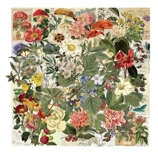 50Pcs Vintage Plant Stickers: Waterproof PET Decor