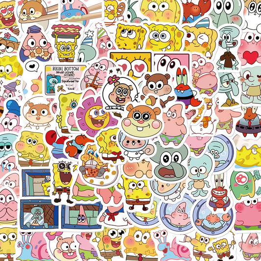 Spongebob Stickers Set: Laptop, Luggage, Guitar, Bike