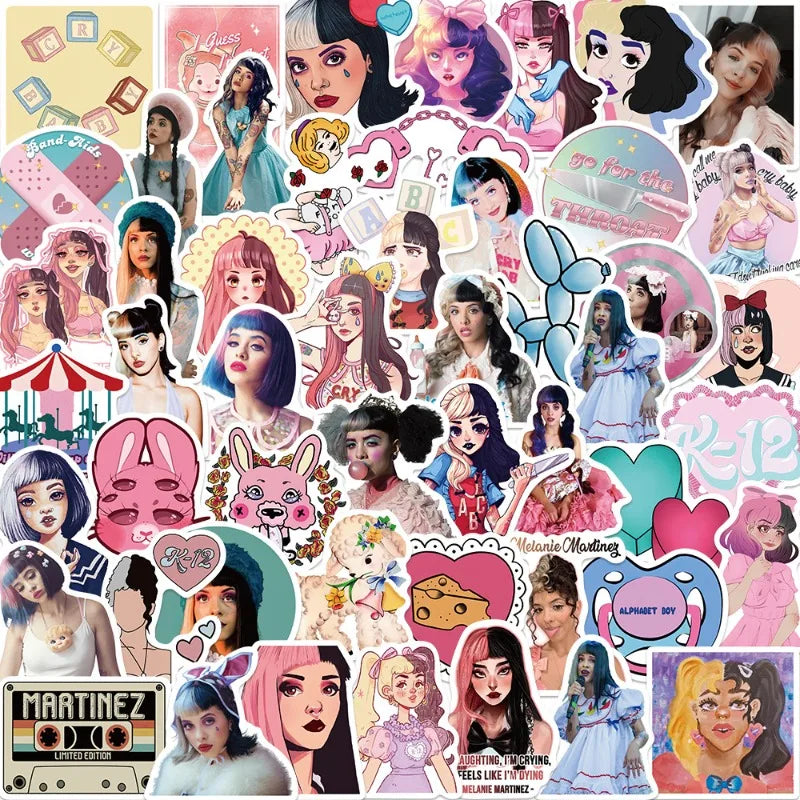 Melanie Martinez Stickers Pack for Laptop, Phone, Car, Scooter, Water Bottle, Suitcase, Stationery, Refrigerator