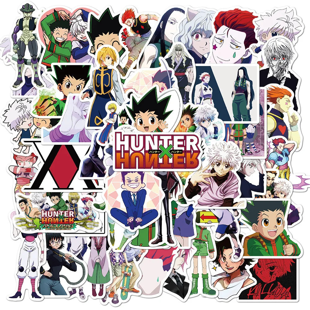 50pcs HUNTER×HUNTER Anime Stickers for Helmets, Walls, DIY Decoration Wholesale