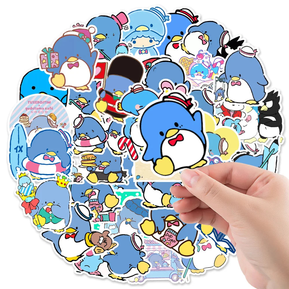 10/30/50PCS Cute Tuxedo Sam Cartoon Stickers for Laptop Phone Case Stationery Waterproof Aesthetic Anime Penguin Kid Sticker Toy