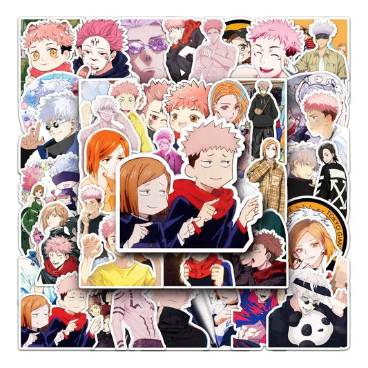 50pcs Jujutsu Kaisen Anime Stickers for Laptop, Water Bottle, Phone, Car, Notebook, Fridge