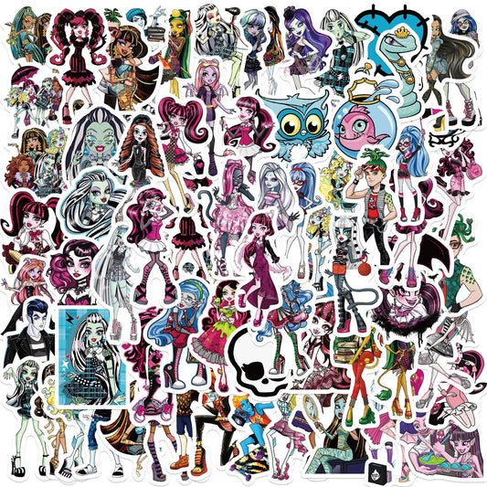 70Pcs Monster High Graffiti Stickers for Skateboard, Bicycle, Guitar, Laptop, Kids, Waterproof