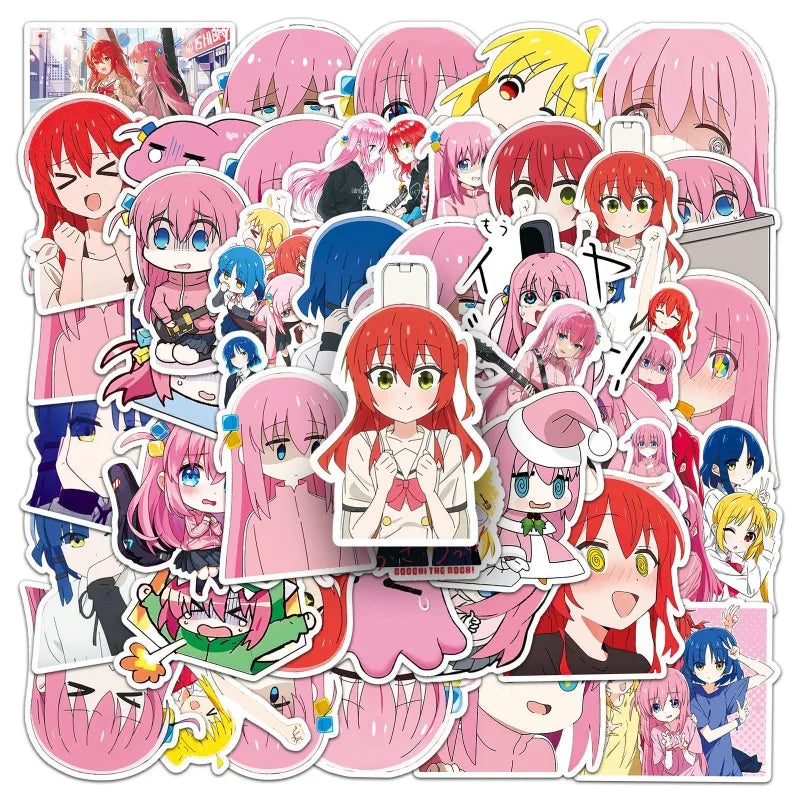 50pcs Anime Stickers for Laptop, Phone, Car, Scooter, Water Bottle, Suitcase, Refrigerator