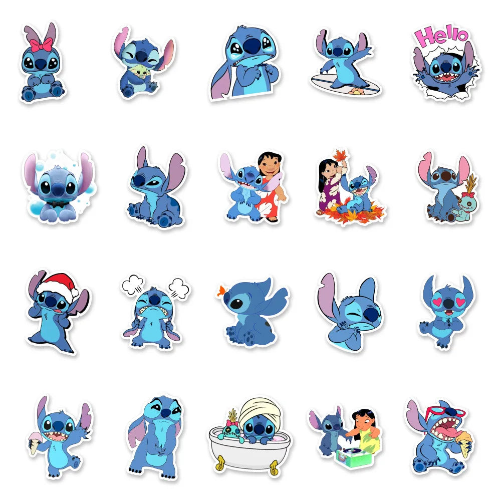 10/30/50pcs Anime Cartoon Stitch Girl Stickers Waterproof Skateboard Guitar Suitcase Laptop Motorcycle Graffiti Sticker Kids Toy