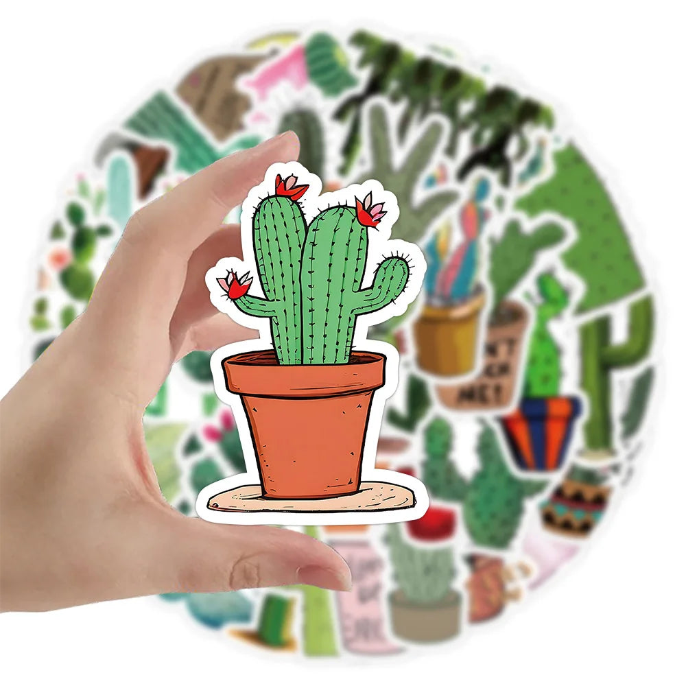 10/53Pcs Cute Plants Cactus Graffiti Stickers Decals for Kids Toys Laptop Phone Luggage Scrapbook Skateboard Creative Sticker