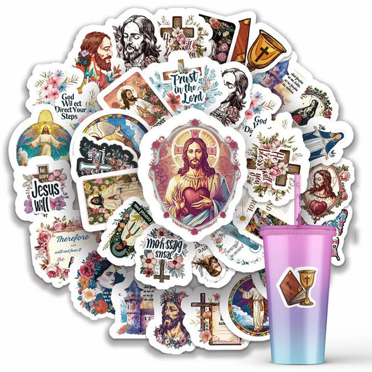 Bible Jesus Stickers Waterproof DIY Motorcycle Laptop Luggage Phone Bike Kid Toys