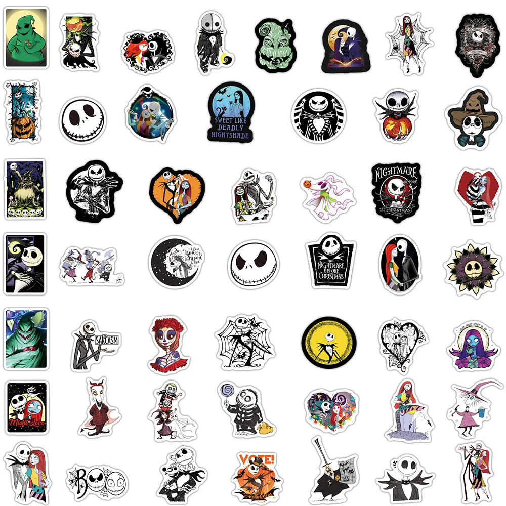 10/30/50/100PCS Disney Movie Nightmare Before Christmas Halloween Stickers Laptop Guitar Luggage Phone Graffiti Sticker Kid Toy