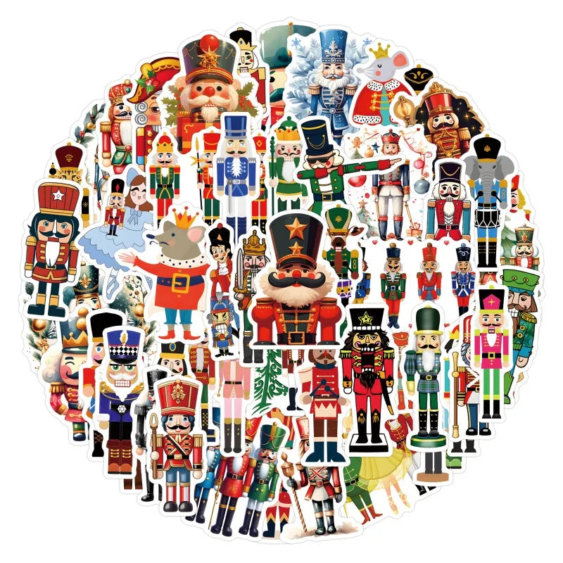 55pcs Nutcracker Sticker Set for Laptops, Phones, Cups, and More
