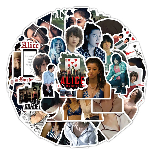 Alice in Borderland Stickers for Laptop, Water Bottle, Bicycle, Skateboard, Luggage, Anime Toys, Waterproof, 10/53 Pcs