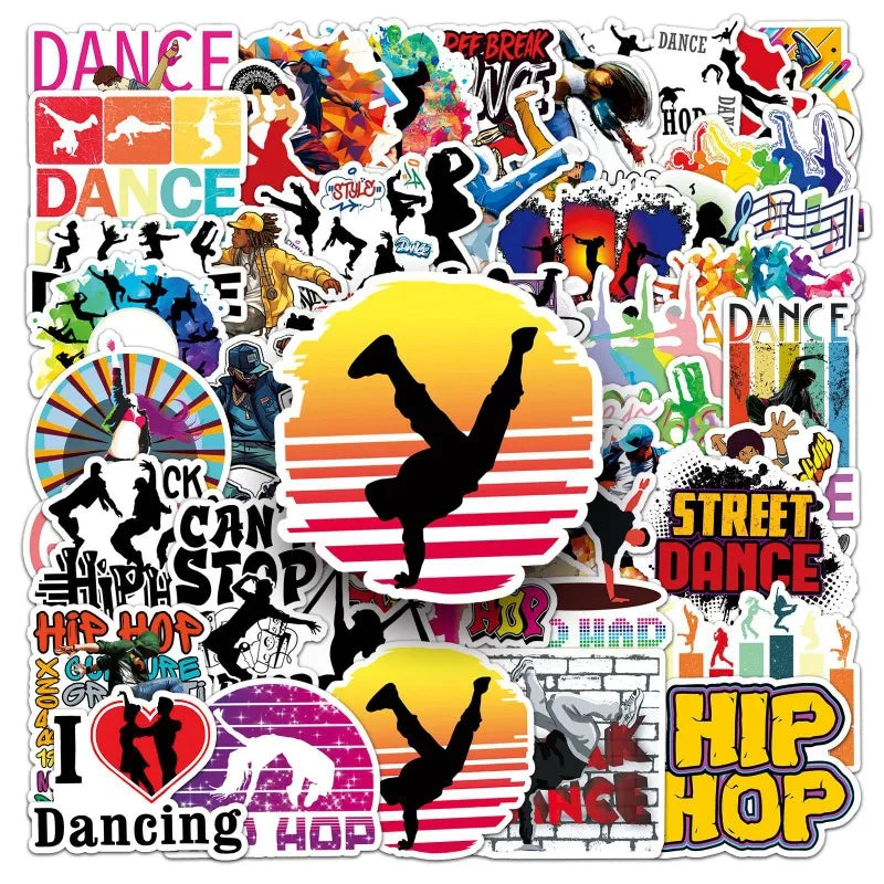 50pcs Dance Cartoon Stickers for Laptop, Phone, Car, Scooter, Suitcase, Water Bottle, Stationery, Fridge