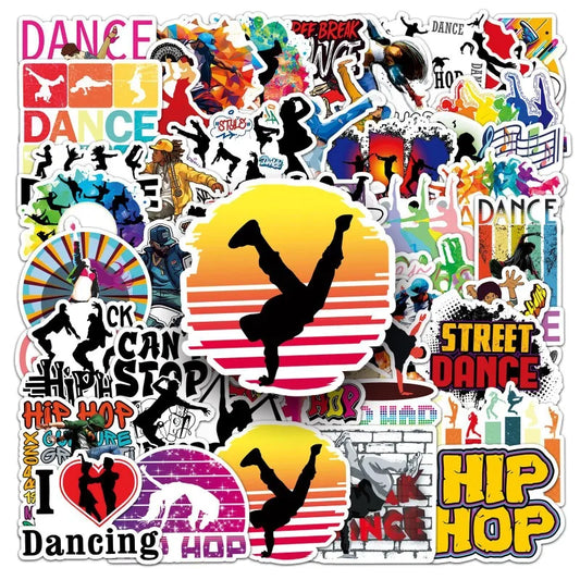 50pcs Dance Cartoon Stickers for Laptop, Phone, Car, Scooter, Suitcase, Water Bottle, Stationery, Fridge