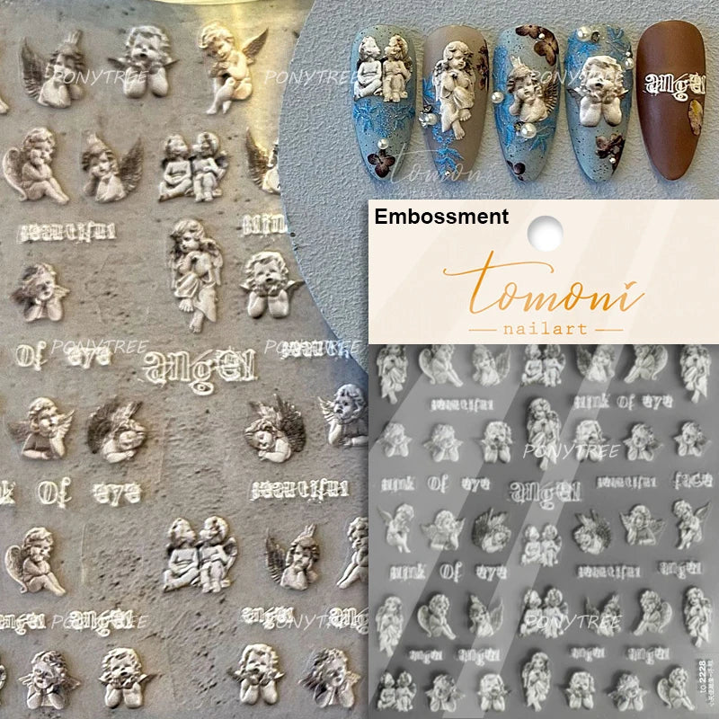 Baroque Angel Wing Butterfly Nail Art Stickers
